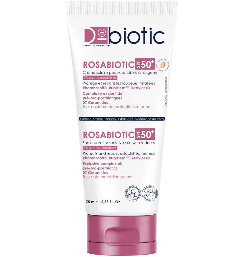 Rosabiotic SPF 50+ pour les peaux sensibles à rougeurs