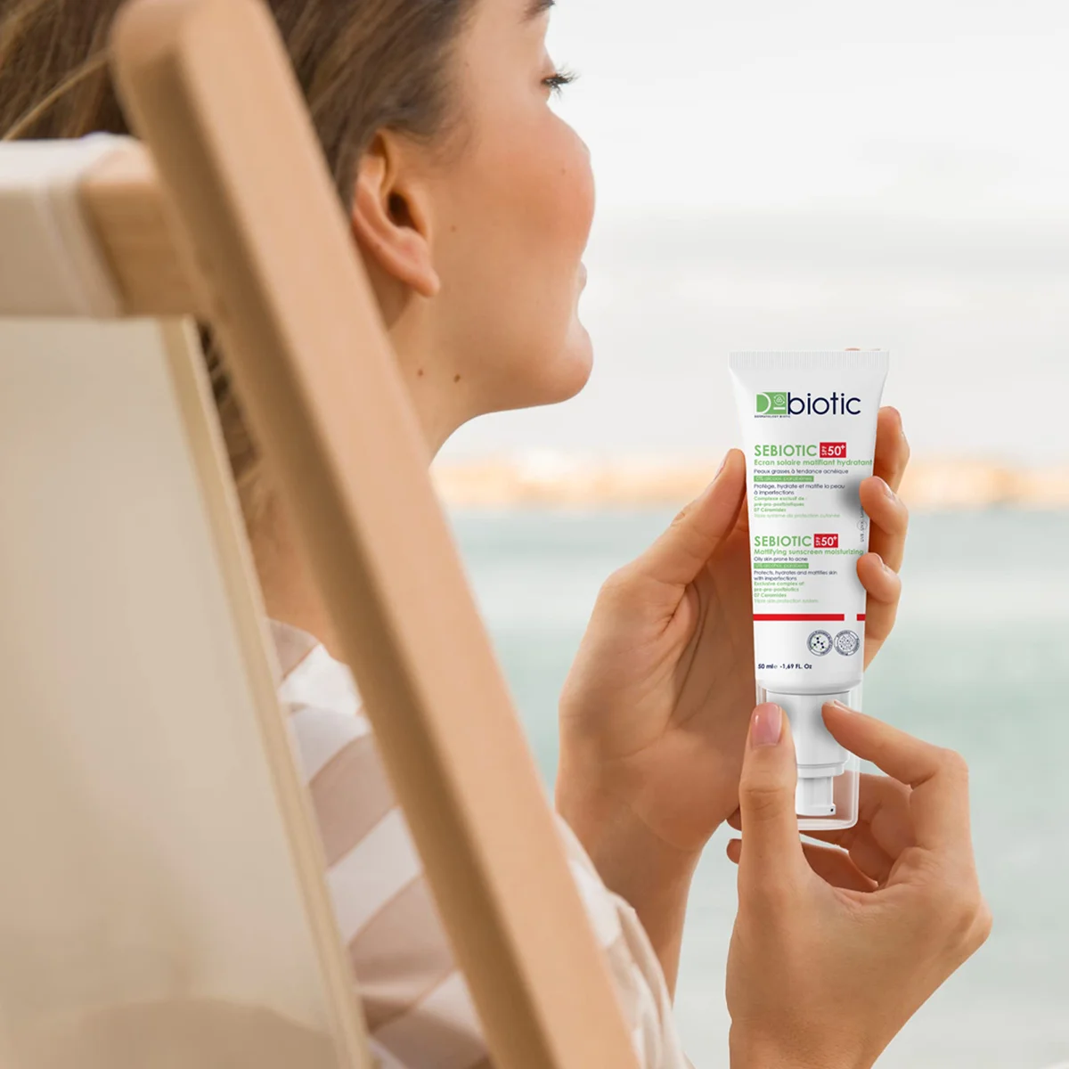 D-biotic Sebiotic Ecran solaire matifiant hydratant SPF 50+